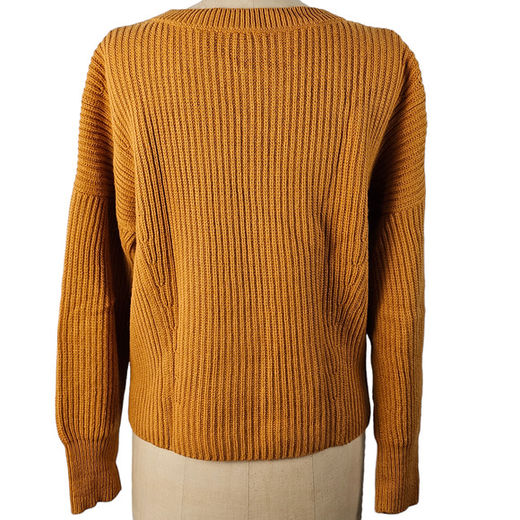 Cabi golden brown boat neck rib knit pullover sweater Small - Picture 3 of 9